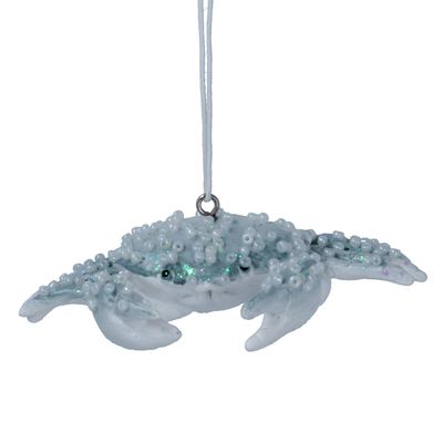 Christmas Blue Resin Crab Tree Decoration