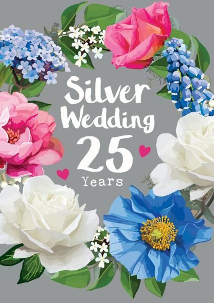 Silver Wedding (25 Years) Anniversary Card