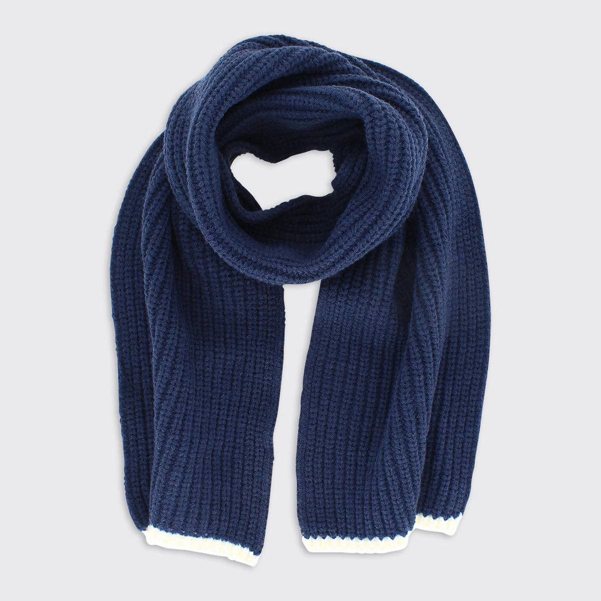 Men&#39;s Ribbed Scarf - Navy
