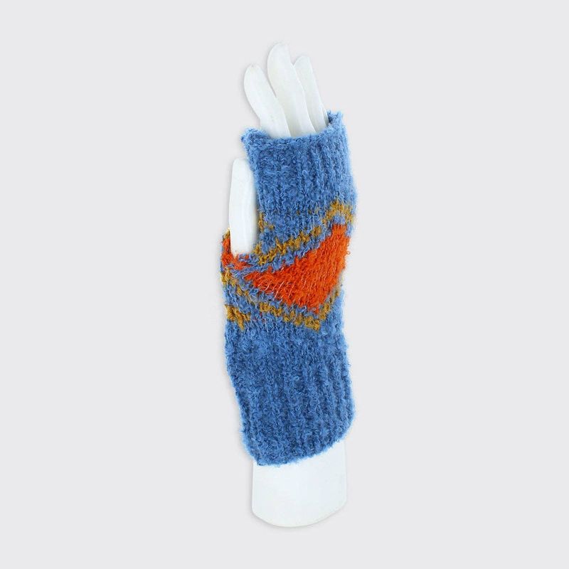 Trixie Fingerless Gloves - Blue / Orange