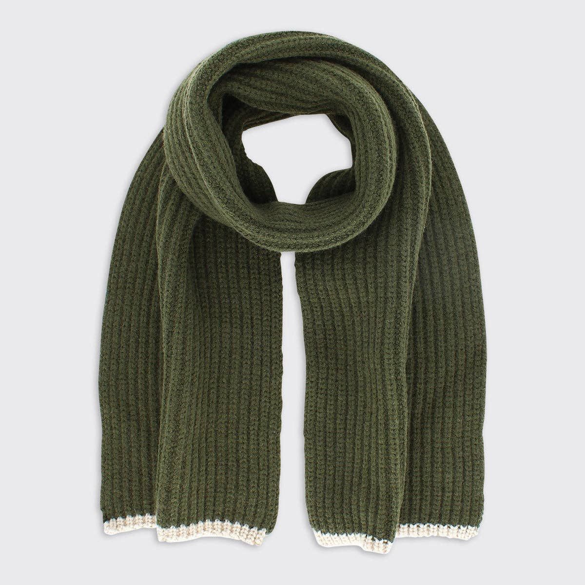 Men&#39;s Ribbed Scarf - Khaki