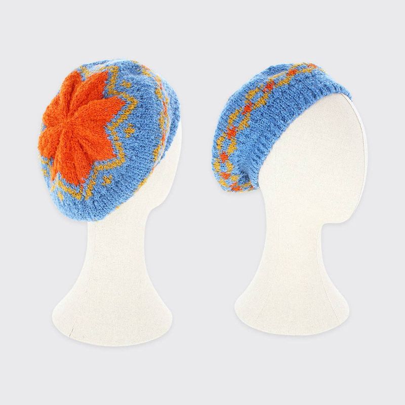 Trixie Beret - Blue / Orange