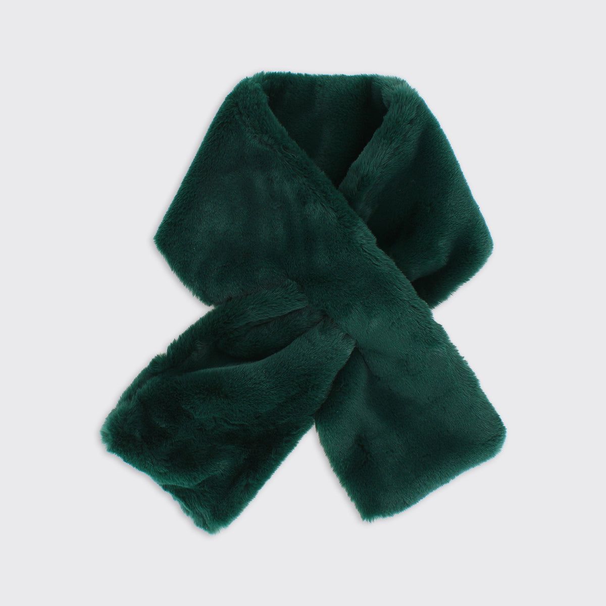 Faux Fur Push Through Scarf - Emerald Green