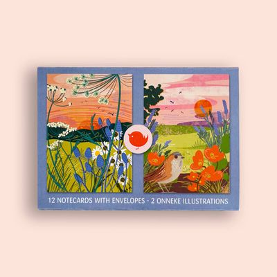 Pack Of 12 Notecards With Envelopes In 2 Designs