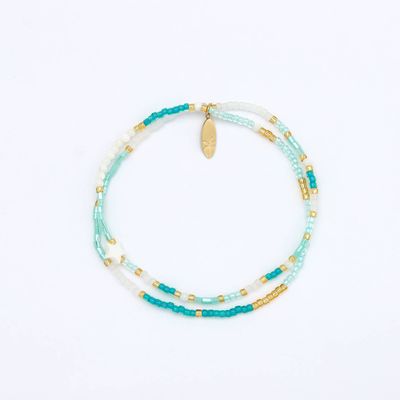 Turquoise Star Beaded Stretchy Bracelet