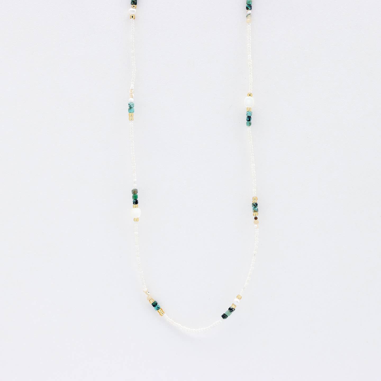 Green Tones Beaded Necklace