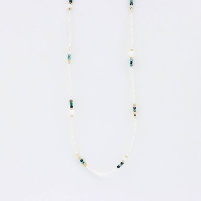Green Tones Beaded Necklace