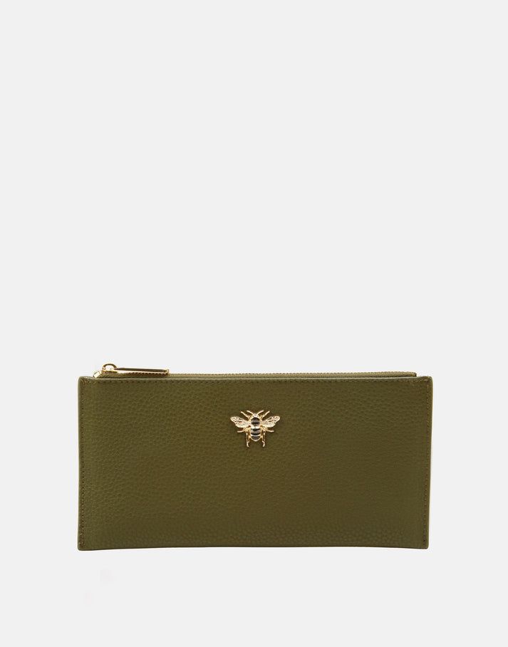 Alice Wheeler Bee Large Purse - Olive