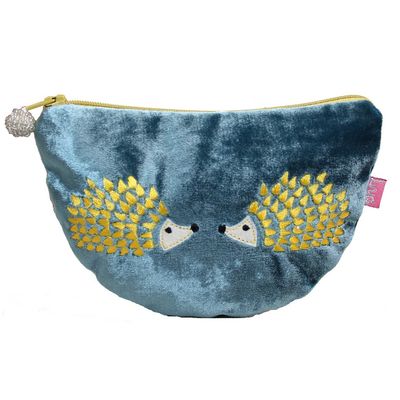 Lua Hedgehog Curved Purse - Blue Velvet