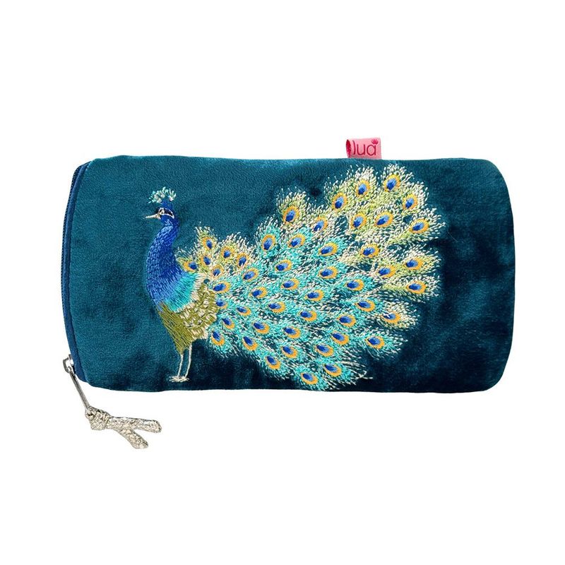 Lua Peacock Glasses Case - Teal Velvet