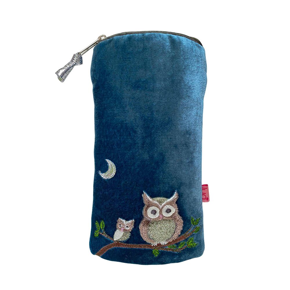 Lua Owl Glasses Case - Blue Velvet