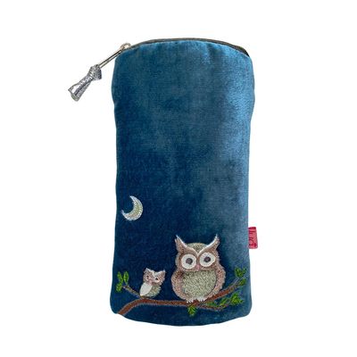 Lua Owl Glasses Case - Blue Velvet