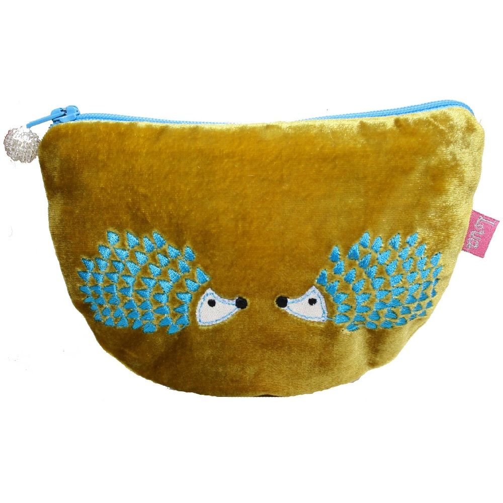 Lua Hedgehog Curved Purse - Mustard Velvet