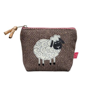 Lua Sheep Mini Purse - Chocolate Herringbone