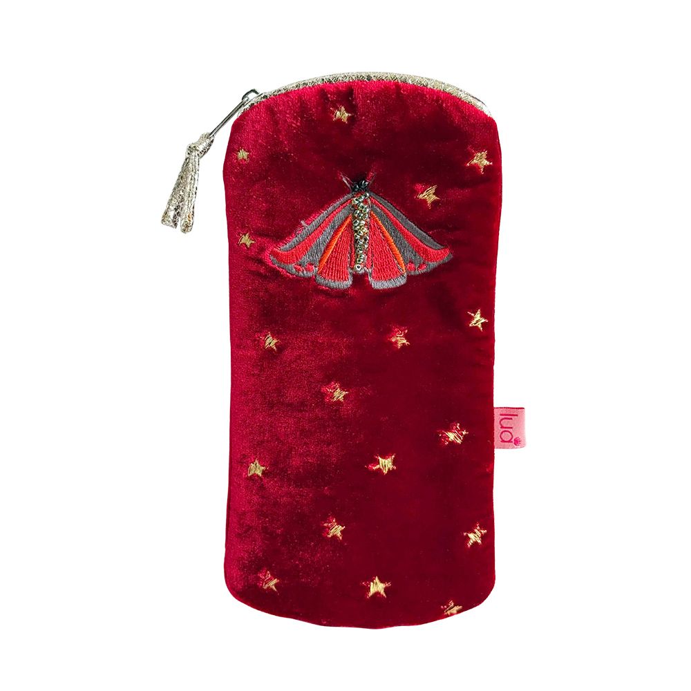 Lua Moth Glasses Case - Red Velvet