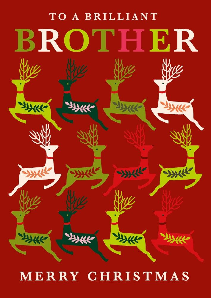 Christmas Brother Reindeer Card