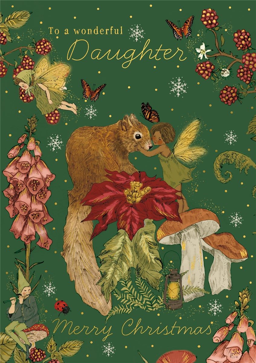 Christmas Daughter Squirrel &amp; Fairy Card