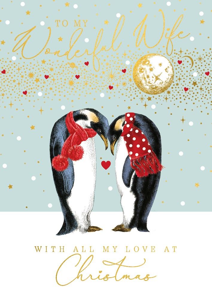 Christmas Wife Penguins Card