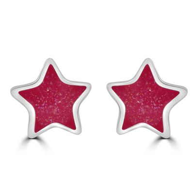 Pink Sparkle Star Earrings
