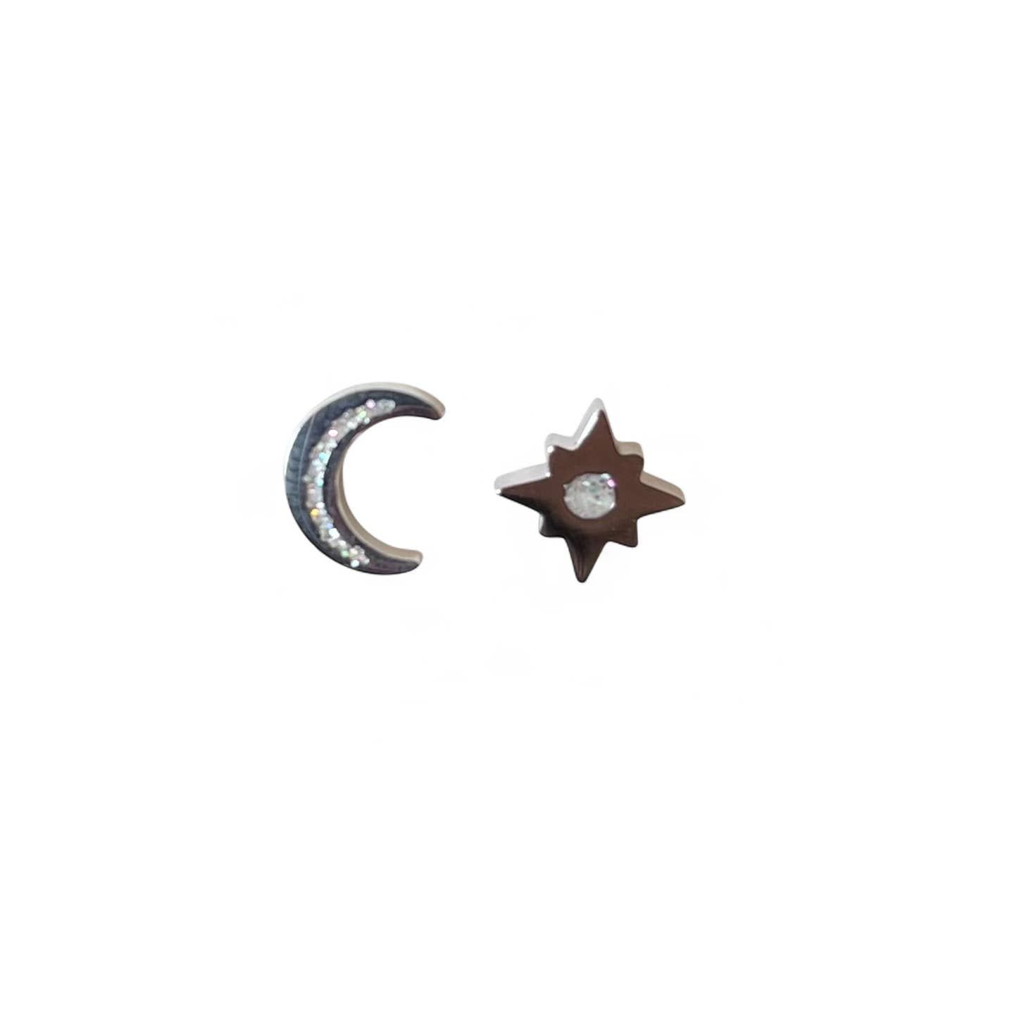 Star &amp; Moon Stud Earrings