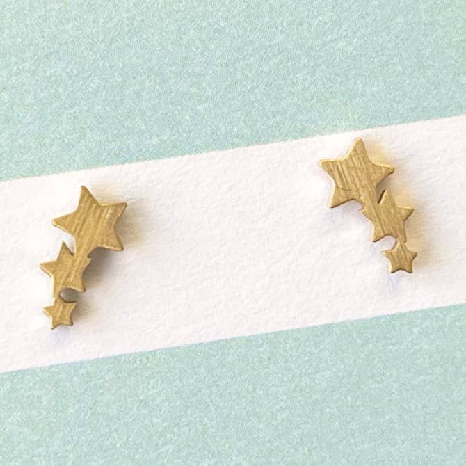 Gold Shooting Stars Earrings