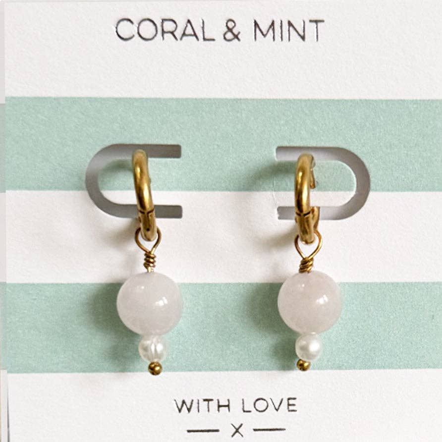 Seaside Glow Droplet Earrings - Blush Pearl