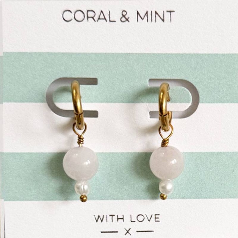Seaside Glow Droplet Earrings - Blush Pearl