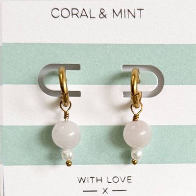 Seaside Glow Droplet Earrings - Blush Pearl