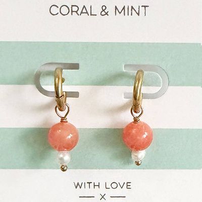 Seaside Glow Droplet Earrings - Sunrise Coral