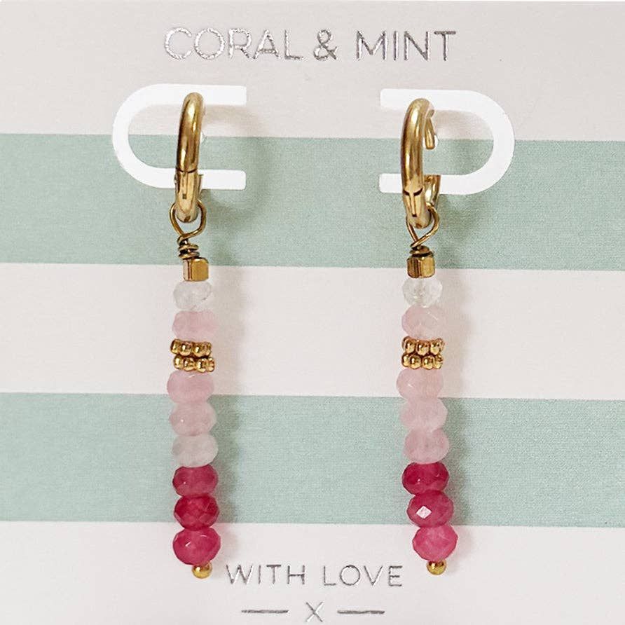 Sunset To Sea Drop Earrings - Sea Pink