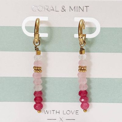 Sunset To Sea Drop Earrings - Sea Pink