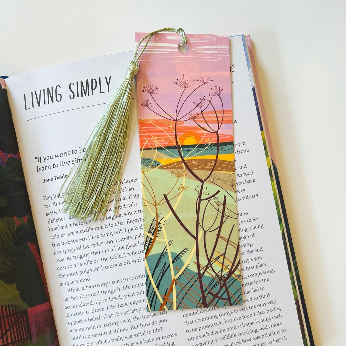 Sunset Stroll &amp; Wildflowers Double Sided Bookmark