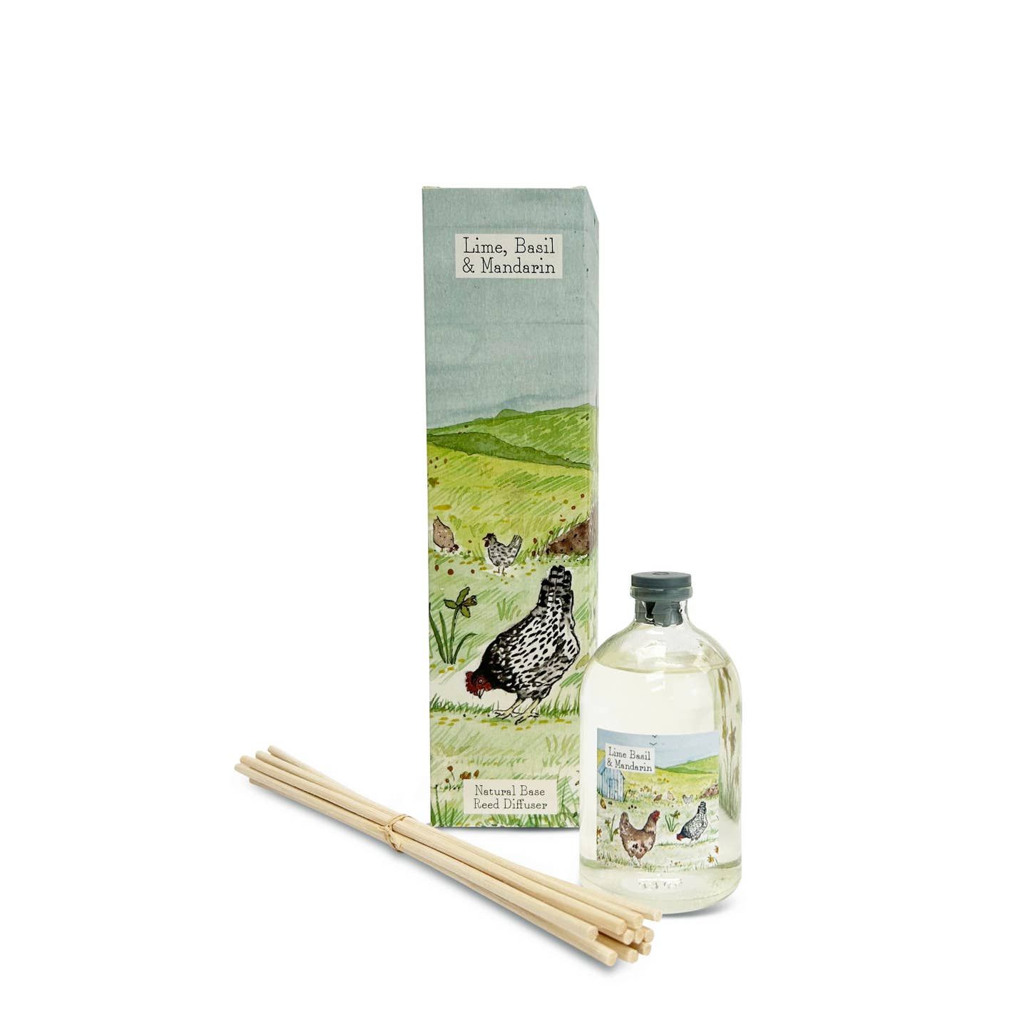 Country Illustrated Lime Basil &amp; Mandarin 100ml Reed Diffuser