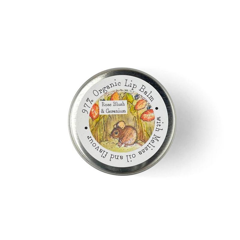 Organic Lip Balm - Rose Blush &amp; Geranium (Harvest Mouse)