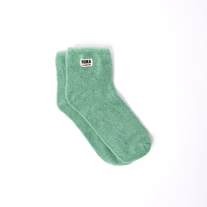 Roka London Watford Organic Cotton Crop Socks - Matcha (One Size)