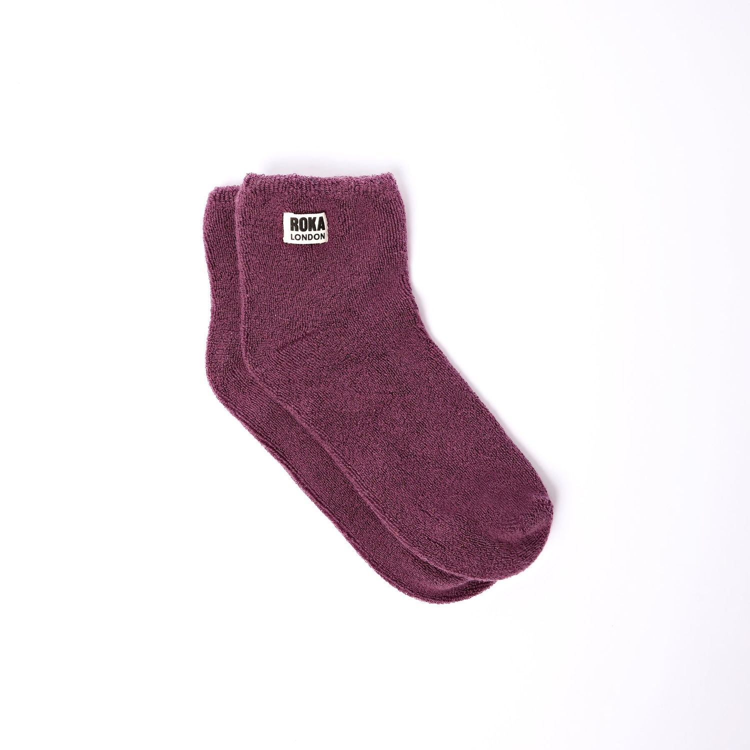 Roka London Watford Organic Cotton Crop Socks - Berry (One Size)