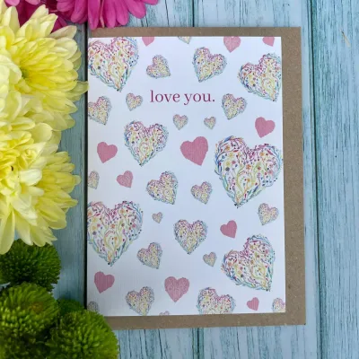Valentine's Love You Hearts Card