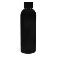 Rubber Coated Steel Water Bottle - Black