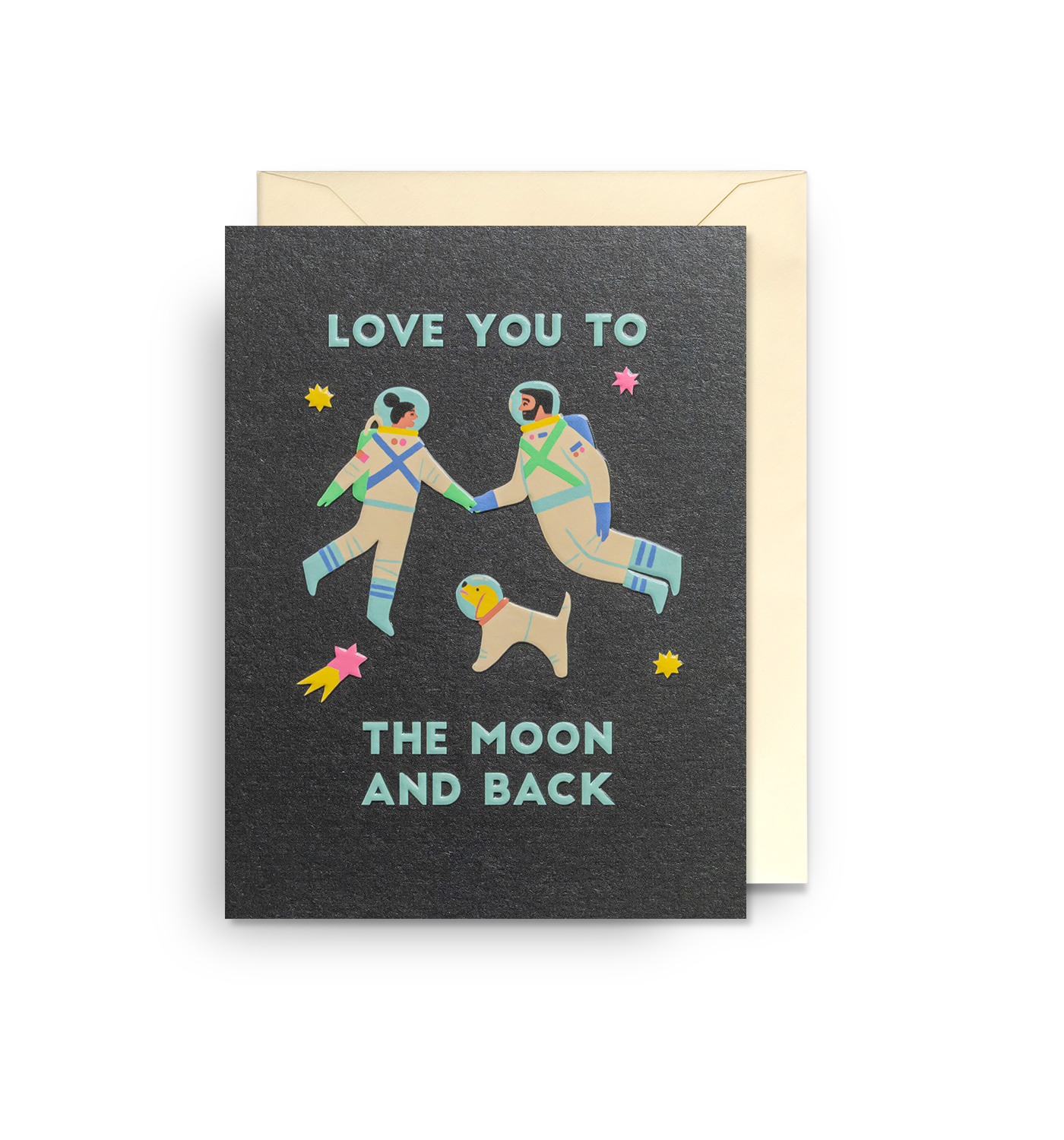 Astronauts Moon &amp; Back Mini Card
