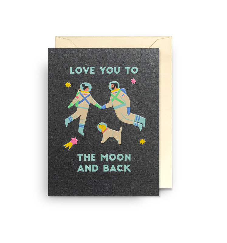 Astronauts Moon &amp; Back Mini Card