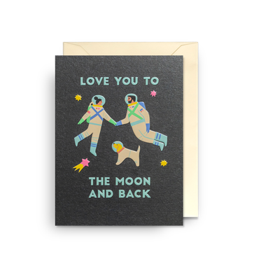 Astronauts Moon &amp; Back Mini Card