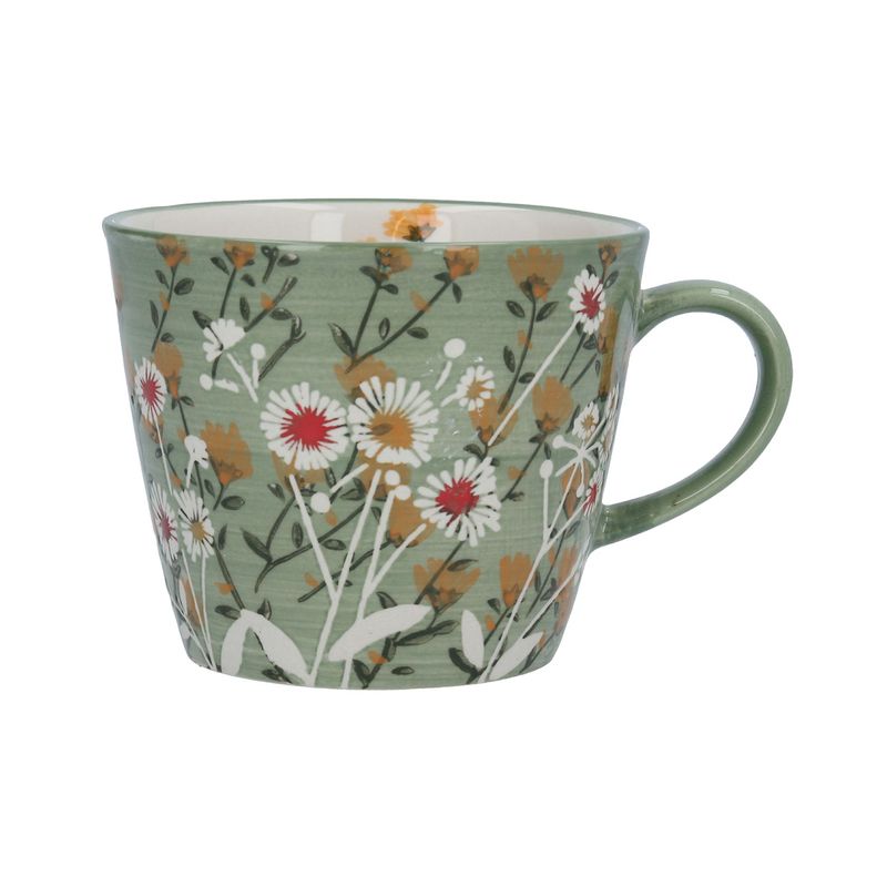 Wild Daisy Green Stoneware 9.5cm Mug