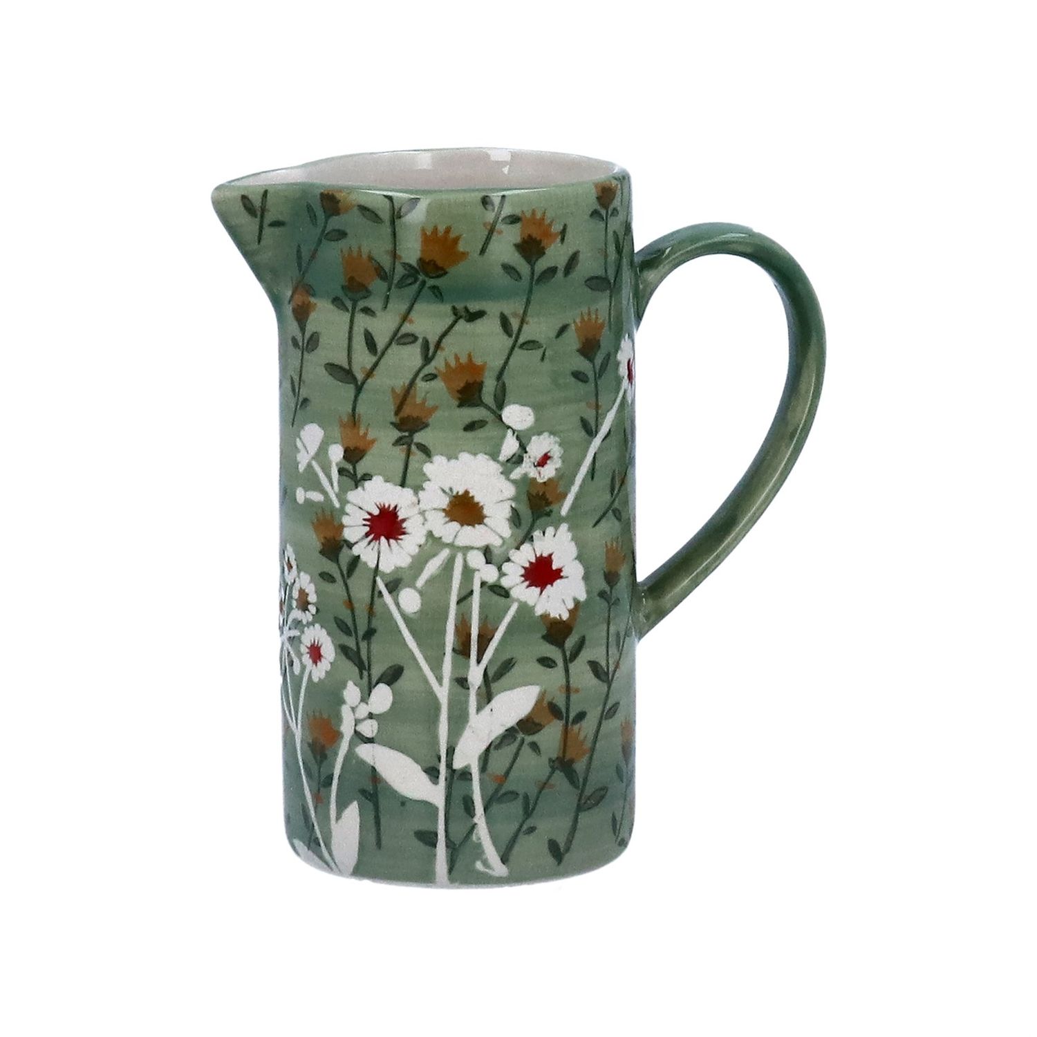 Wild Daisy Green Stoneware 12cm Small Jug