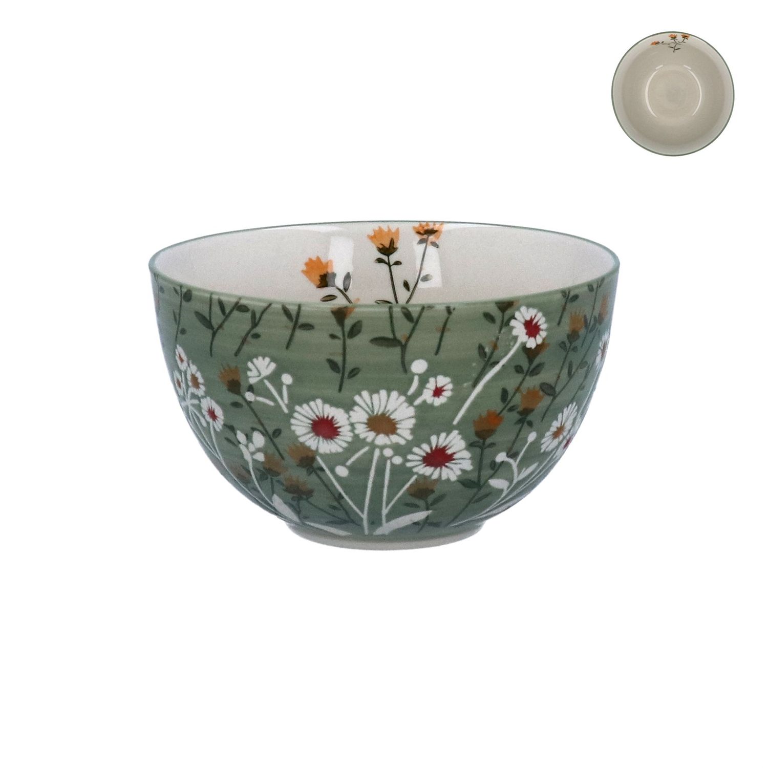 Wild Daisy Green Stoneware 7.5cm Bowl