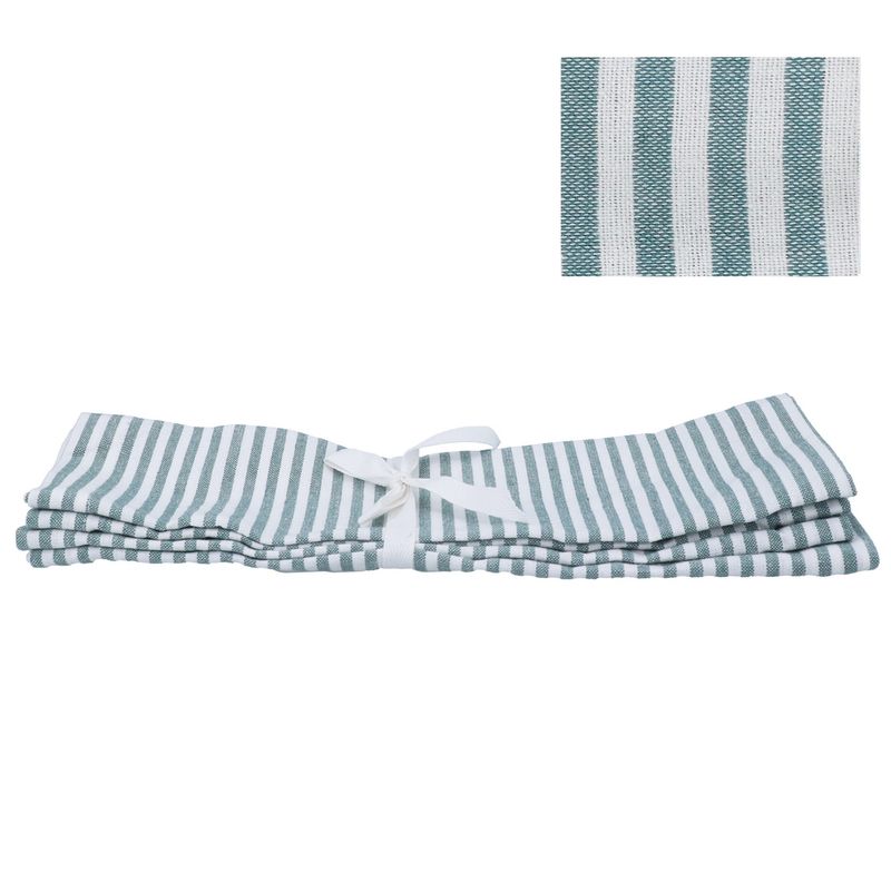 Cotton Placemats - Green Stripe - Pack Of 4