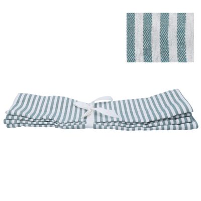 Cotton Placemats - Green Stripe - Pack Of 4