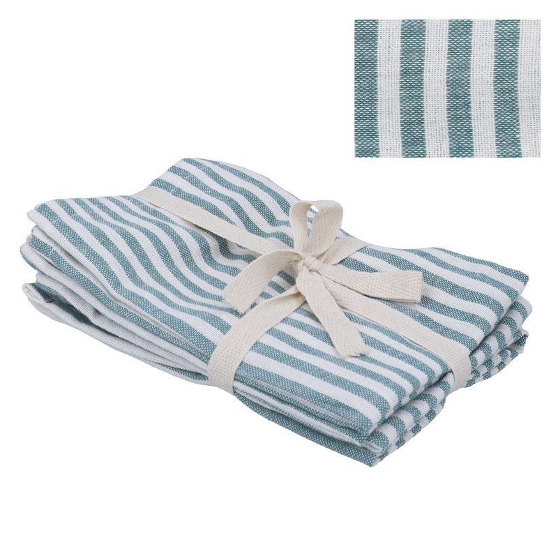 Cotton Napkins - Green Stripe Pack Of 4