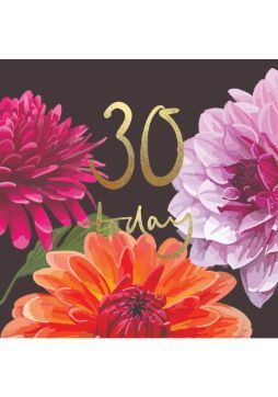 30th Birthday Dahlias  Card