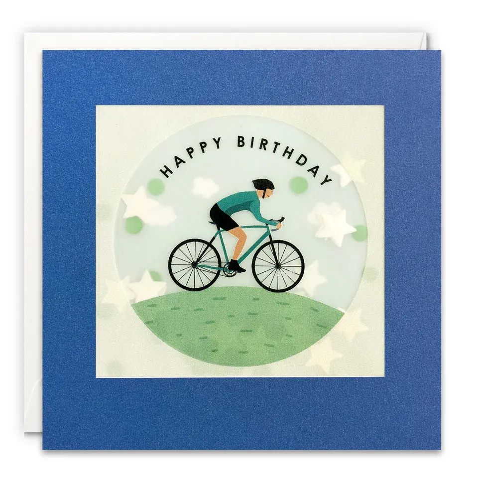 Cyclist Paper Shakies Birthday Card