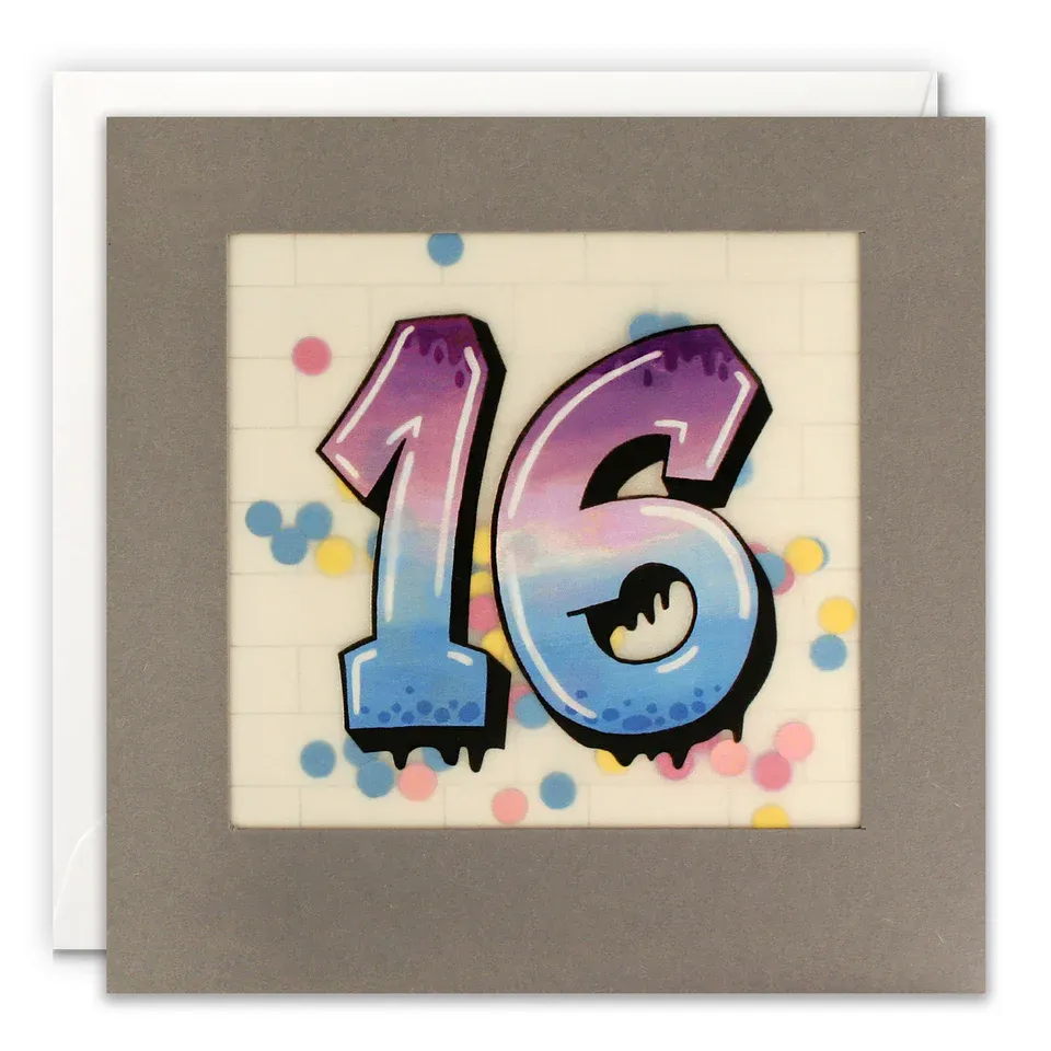 16th Birthday Graffiti Shakies Card